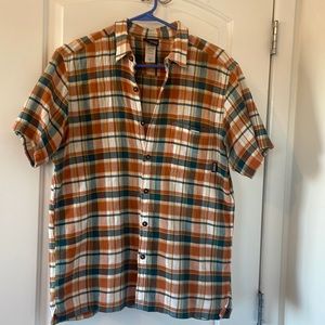 Mens medium Patagonia 100% cotton short sleeve button down